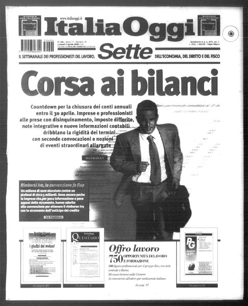 Italia oggi : quotidiano di economia finanza e politica